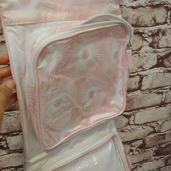 ❤️SOLD❤️Estee Lauder Pink Cosmetics Travel Hanging Bag 2 Compartments - Picture 2 of 4